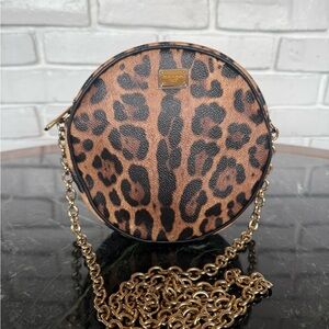 Dolce & Gabbana RARE Leopard Round Crossbody Bag